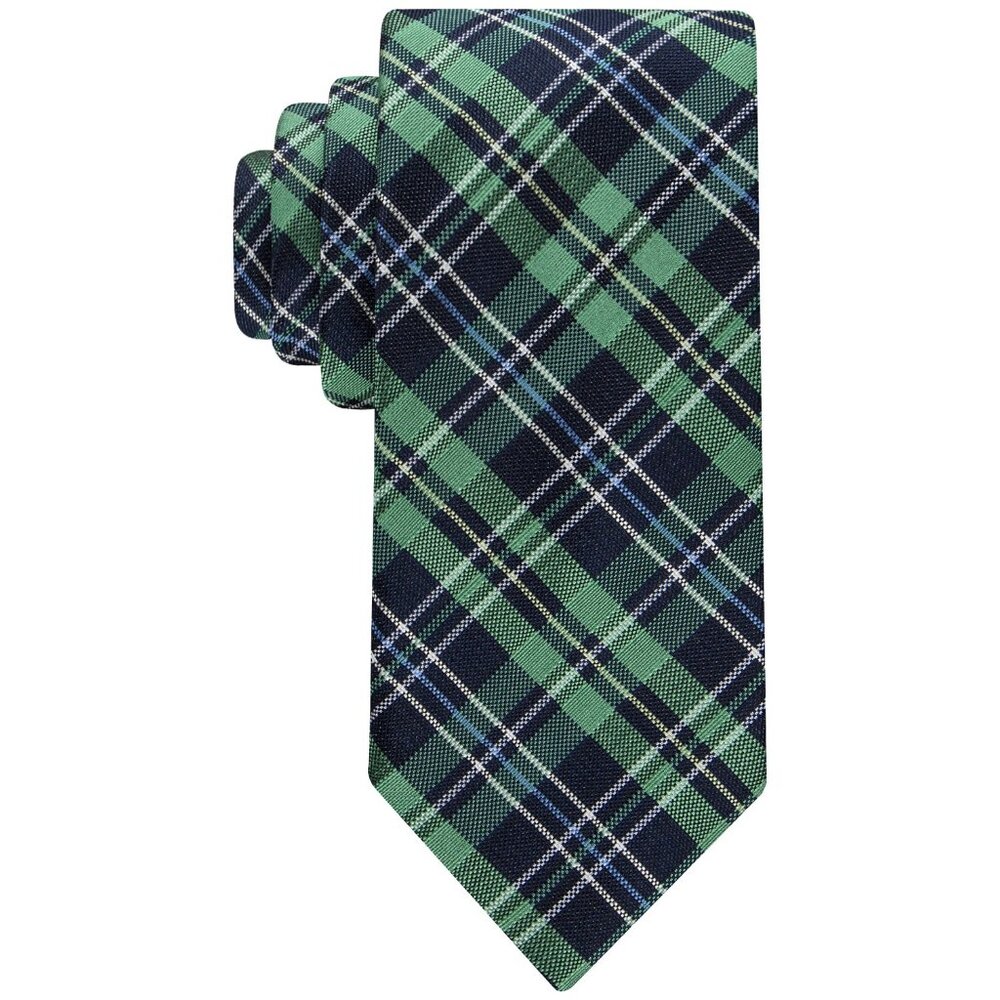 Tommy Hilfiger Men's Classic Plaid Tie NavyGreen OS B4HP